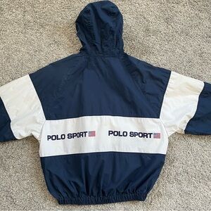 🔴Polo Sport Jacket Size Medium Large Hoodie Navy White